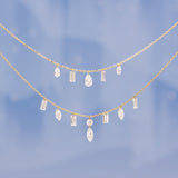 【ALTRO】Lior リオール K18 レーザーホール シャンデリア ネックレス シャンデリア ネックレス 1.0ct マーキス バゲット ラインデザイン GOD034NC