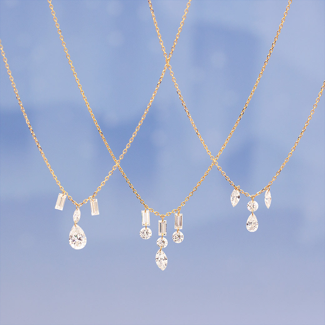 【ALTRO】Lior K18 ラボグロウンダイヤ レーザーホール ファンシーカット シャンデリア ネックレス 0.5ct