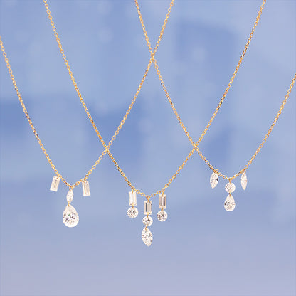 【ALTRO】Lior K18 ラボグロウンダイヤ レーザーホール ファンシーカット シャンデリア ネックレス 0.5ct