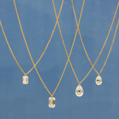 【ALTRO】Lior K18 ラボグロウンダイヤ レーザーホール エメラルドカット 1.0ct 一粒 ネックレス