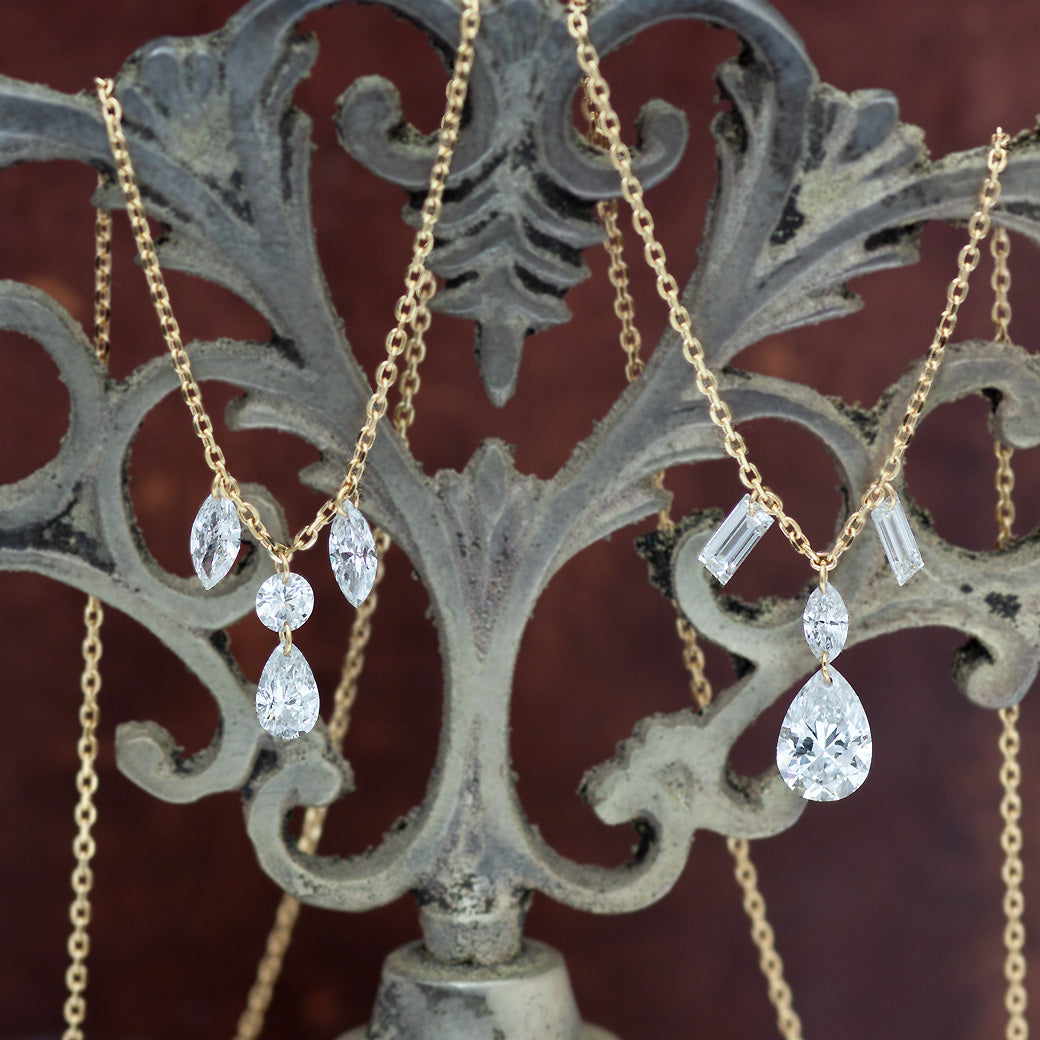 【ALTRO】Lior K18 ラボグロウンダイヤ レーザーホール ファンシーカット シャンデリア ネックレス 0.5ct