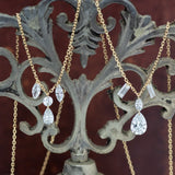 【ALTRO】Lior リオール K18 レーザーホール シャンデリア ネックレス 0.5ct マーキス ペアシェイプ ドロップデザイン GOD030NC