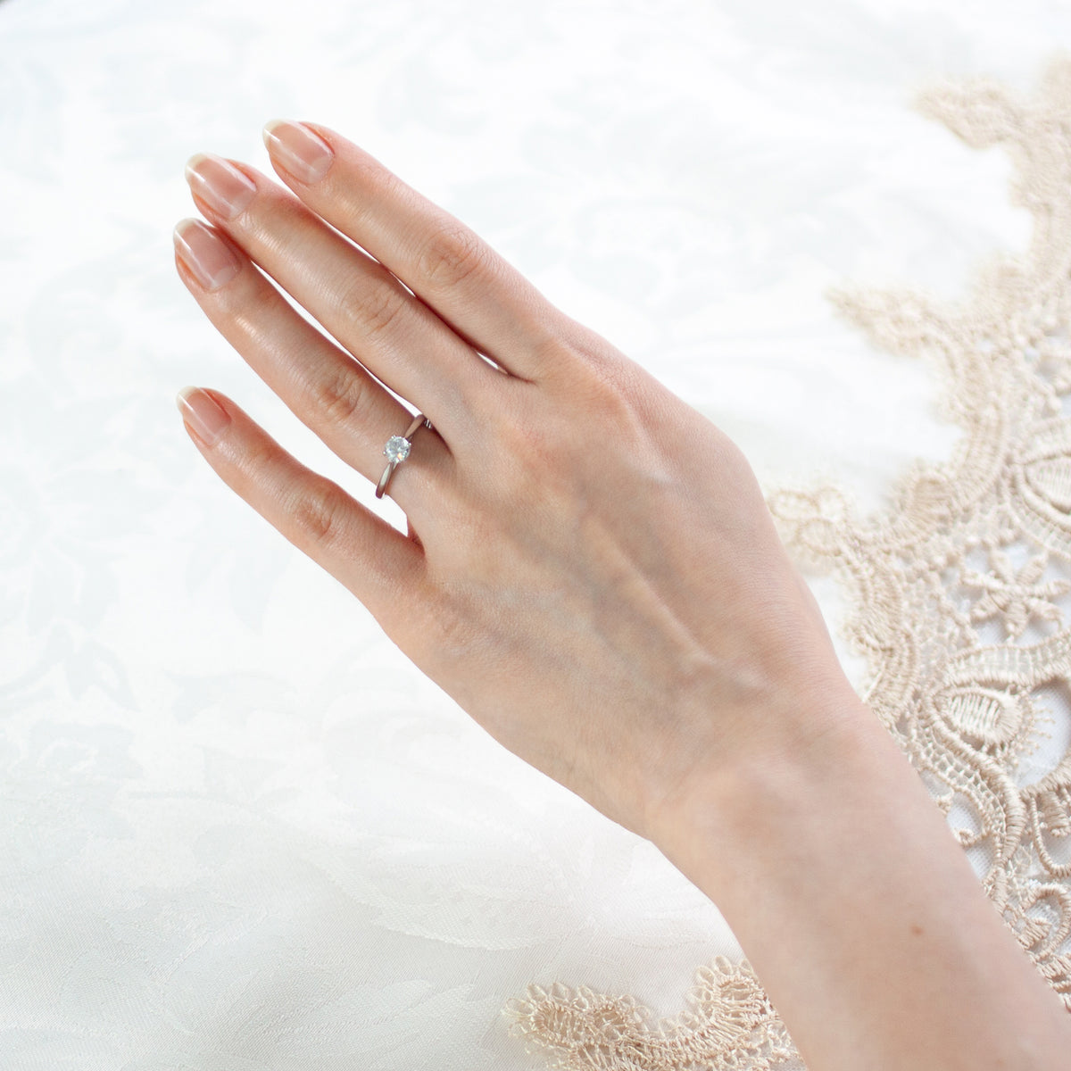 【ALTRO】SV ラボグロウンダイヤ プロポーズリング 0.5ct 4本爪 ダイヤ リング　