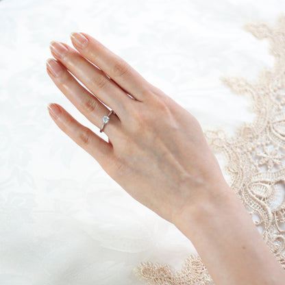 【ALTRO】SV ラボグロウンダイヤ プロポーズリング 0.5ct 4本爪 ダイヤ リング　