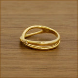 K18  ダイヤモンド　ゴールドクロスリング　0.02ct　R00141　
