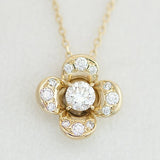 【1点限定】K18 フラワー モチーフ ダイヤモンド 0.3ct  ネックレス　GSNHK1706-1