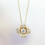 【1点限定】K18 フラワー モチーフ ダイヤモンド 0.3ct  ネックレス　GSNHK1706-1