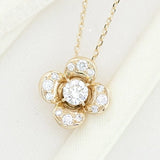 【1点限定】K18 フラワー モチーフ ダイヤモンド 0.3ct  ネックレス　GSNHK1706-1