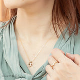 【1点限定】K18 フラワー モチーフ ダイヤモンド 0.3ct  ネックレス　GSNHK1706-1