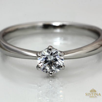 【ALTRO】SV ラボグロウンダイヤ プロポーズリング 0.3ct 6本爪 ダイヤ リング　