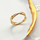 K18  ダイヤモンド　ゴールドクロスリング　0.02ct　R00141　