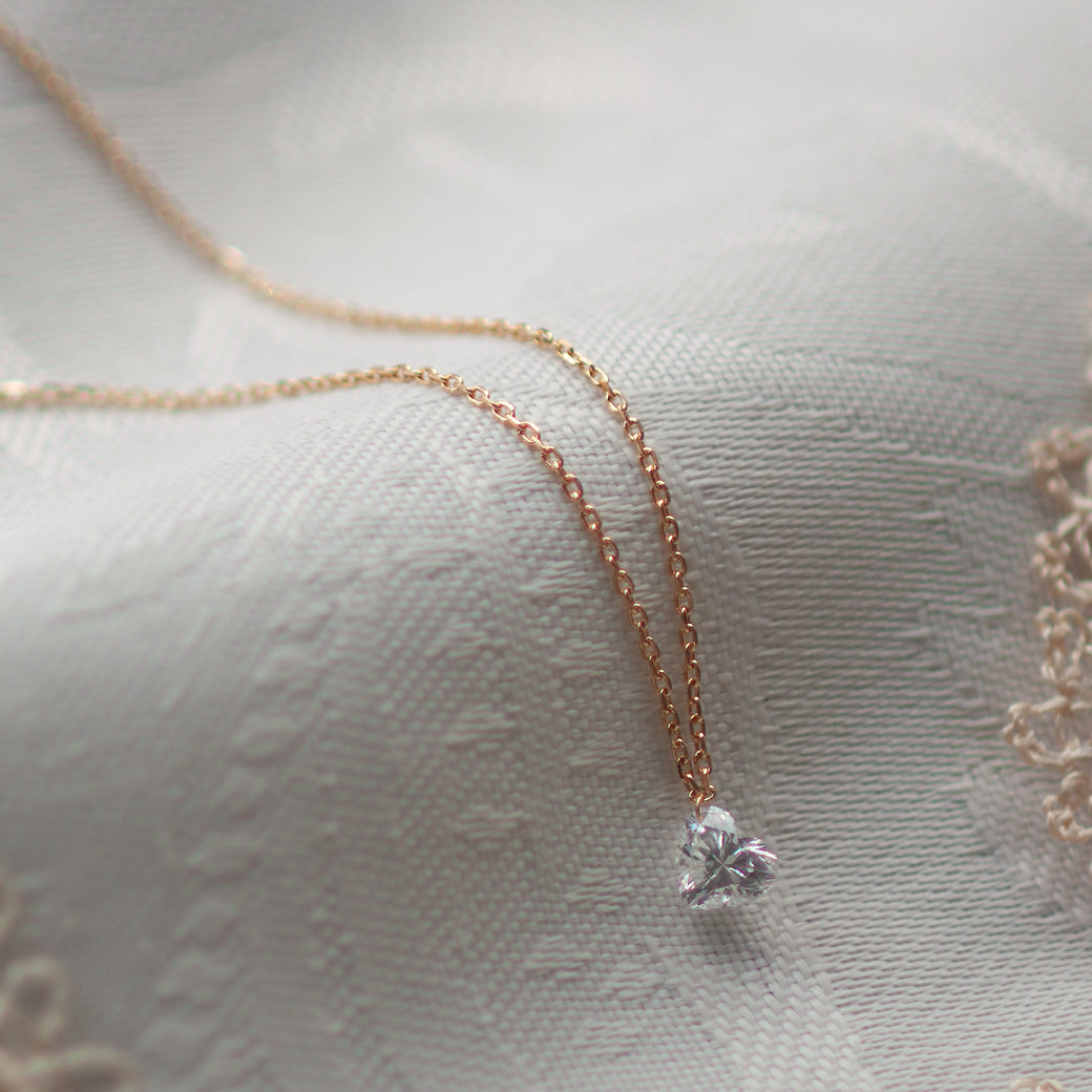 【ALTRO】Lior K18 ラボグロウンダイヤ 0.5ct フレームレス ハートダイヤ ネックレス
