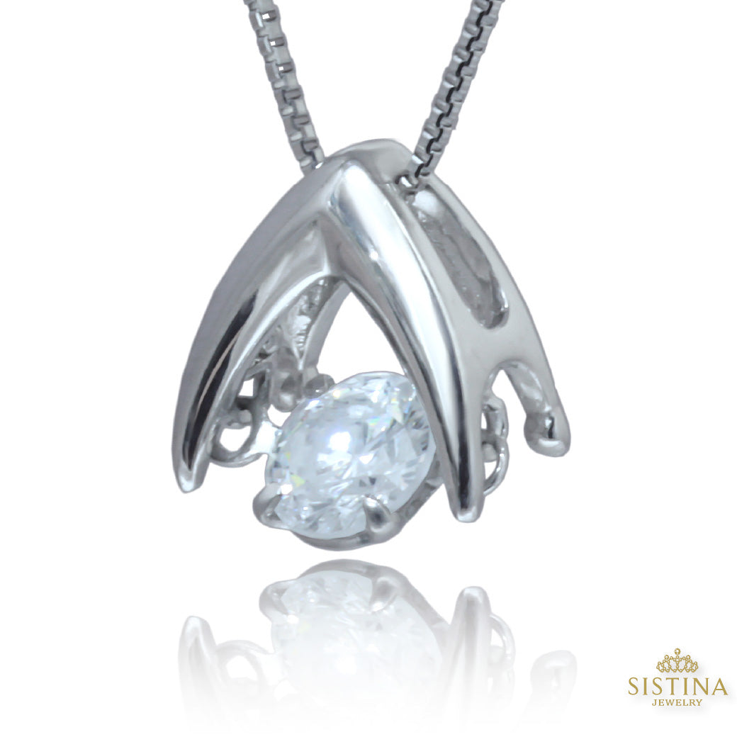【LIMITED】【Natural】PT 天然一粒ダイヤモンド ネックレス 0.3ct ダンシングストーン　