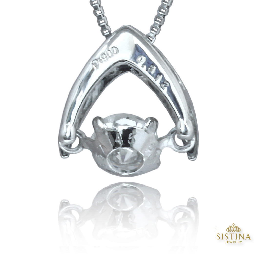 【LIMITED】【Natural】PT 天然一粒ダイヤモンド ネックレス 0.3ct ダンシングストーン　