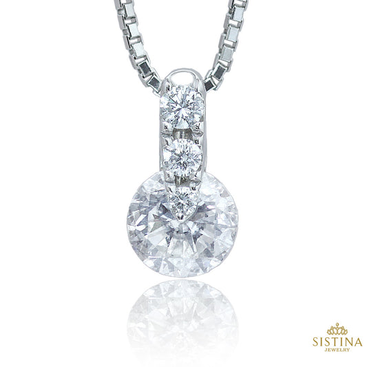 【LIMITED】【Natural】PT 天然ダイヤモンド ワンサイドセッティング 一粒ダイヤ ネックレス 0.48ct