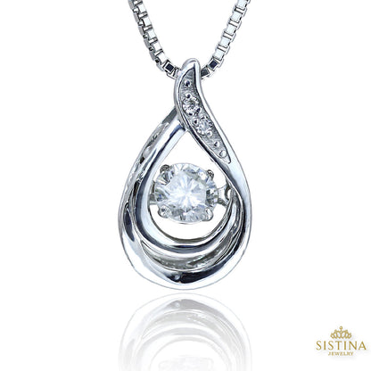 【LIMITED】【Natural】PT 天然ダイヤモンド ダンシングストーン ドロップ ネックレス 0.25ct　