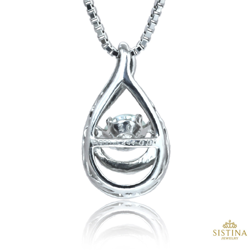 【LIMITED】【Natural】PT 天然ダイヤモンド ダンシングストーン ドロップ ネックレス 0.25ct　