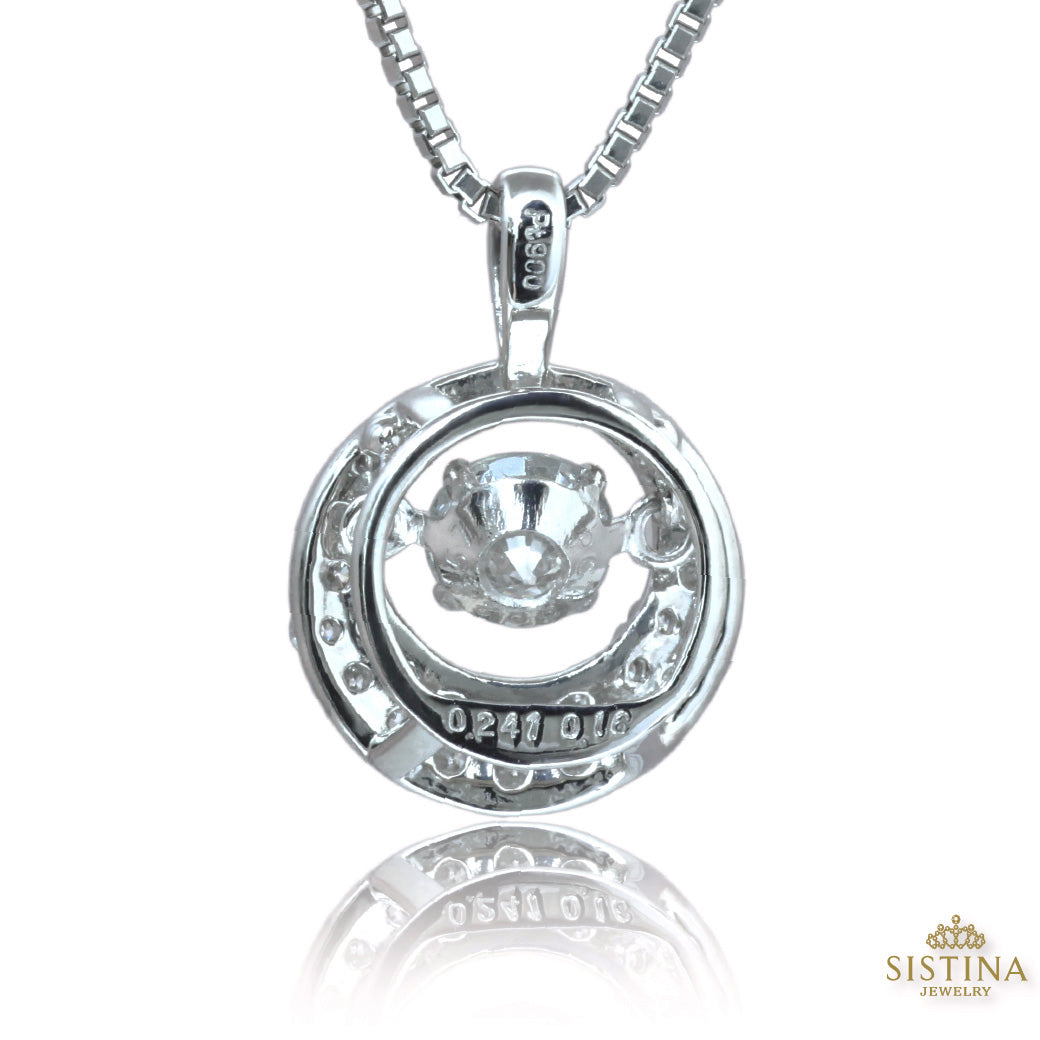 【LIMITED】PT 天然ダイヤモンド ネックレス ダンシングストーン 0.24ct クレッシェンド　