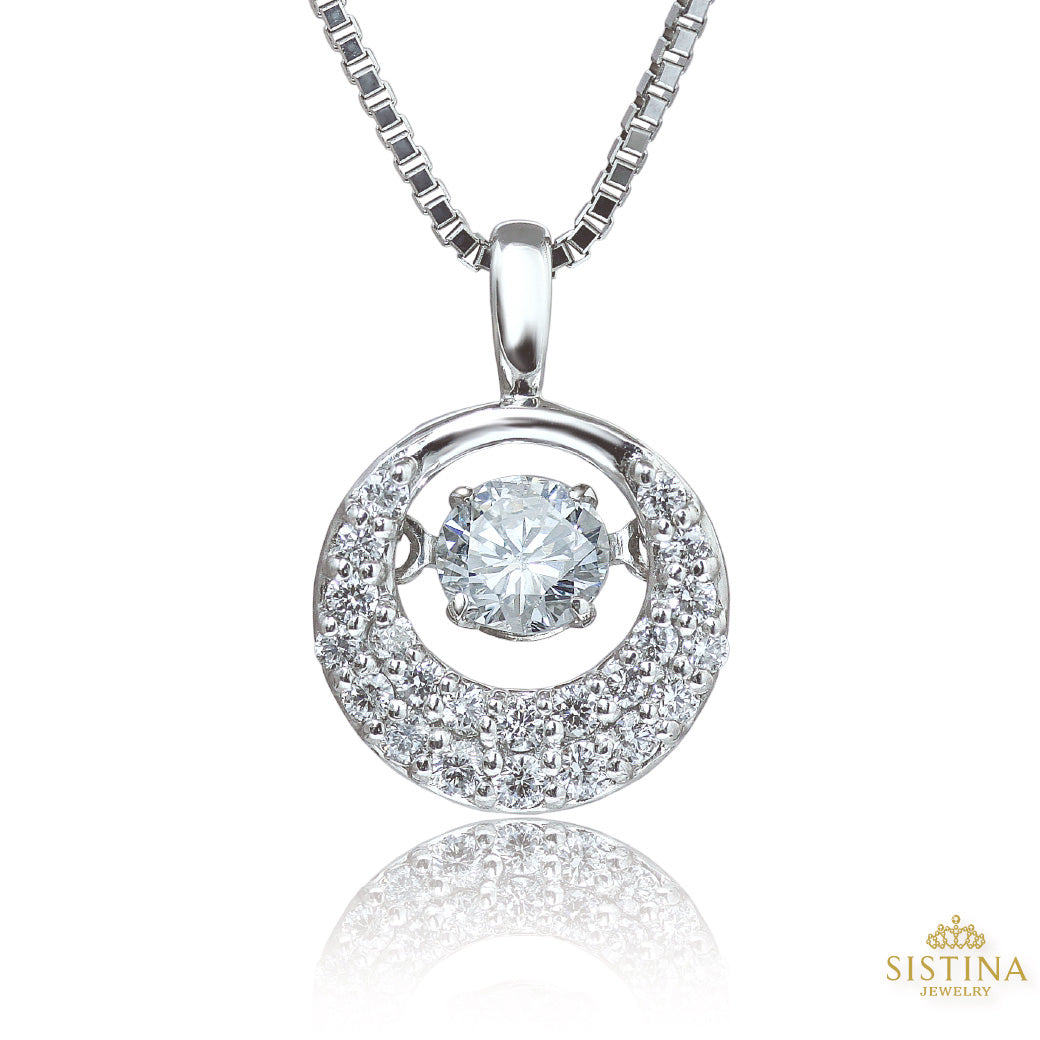 【LIMITED】PT 天然ダイヤモンド ネックレス ダンシングストーン 0.24ct クレッシェンド　