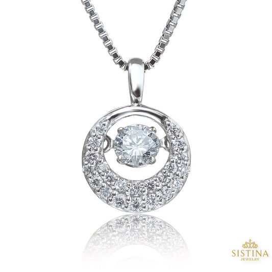 【LIMITED】PT 天然ダイヤモンド ネックレス ダンシングストーン 0.24ct クレッシェンド　