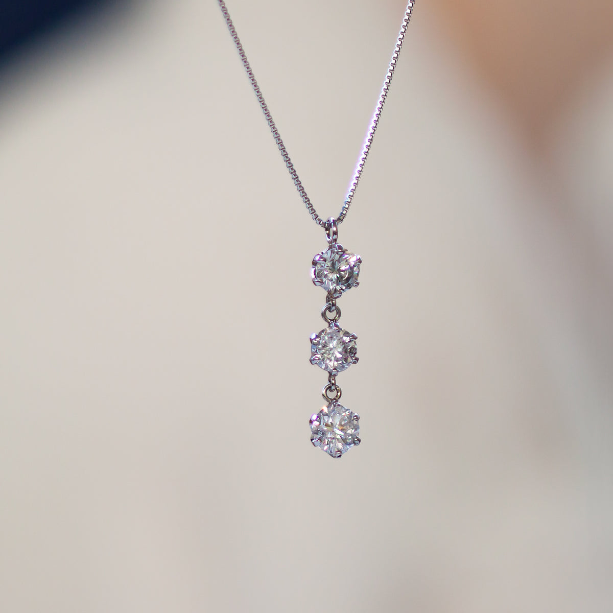 【LIMITED】【Natural】PT 天然ダイヤモンド ネックレス TOTAL 1.0ct
