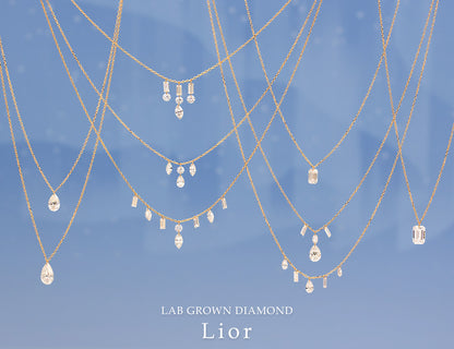 【ALTRO】Lior K18 ラボグロウンダイヤ レーザーホール ファンシーカット シャンデリア ネックレス 0.5ct