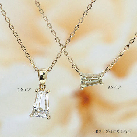【Natural】K18  Mooi テーパーカット ダイヤモンドネックレス　