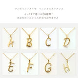 K10  ワンポイントダイヤ付き イニシャルネックレス　N00225