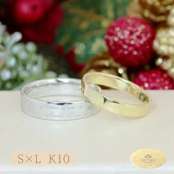 K10  ペア 2本セット オーダー ネームリング S×L