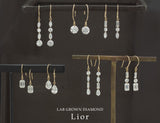 【ALTRO】Lior リオール K18 ラボグロウン ダイヤモンド ピアス 計1.0ct 一粒 0.5ct/0.5ct ペアシェイプ フックピアス GOD040PE
