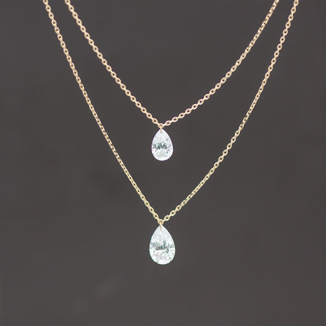 【ALTRO】Lior K18 ラボグロウンダイヤ レーザーホール ペアシェイプ 1.0ct  一粒 ネックレス　
