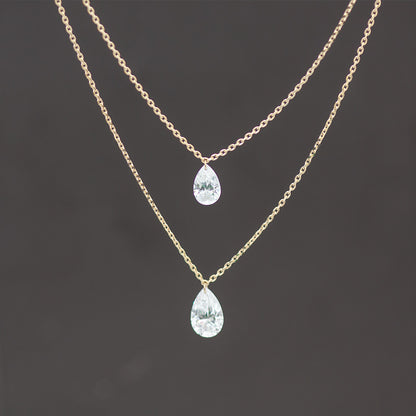 【ALTRO】Lior K18 ラボグロウンダイヤ レーザーホール ペアシェイプ 1.0ct  一粒 ネックレス　