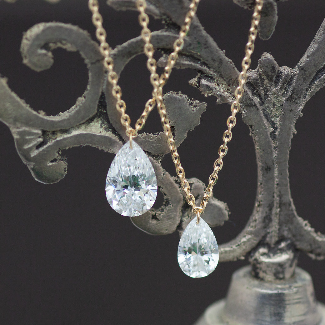【ALTRO】Lior K18 ラボグロウンダイヤ レーザーホール ペアシェイプ 1.0ct  一粒 ネックレス　