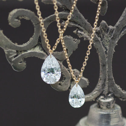 【ALTRO】Lior K18 ラボグロウンダイヤ レーザーホール ペアシェイプ 1.0ct  一粒 ネックレス　
