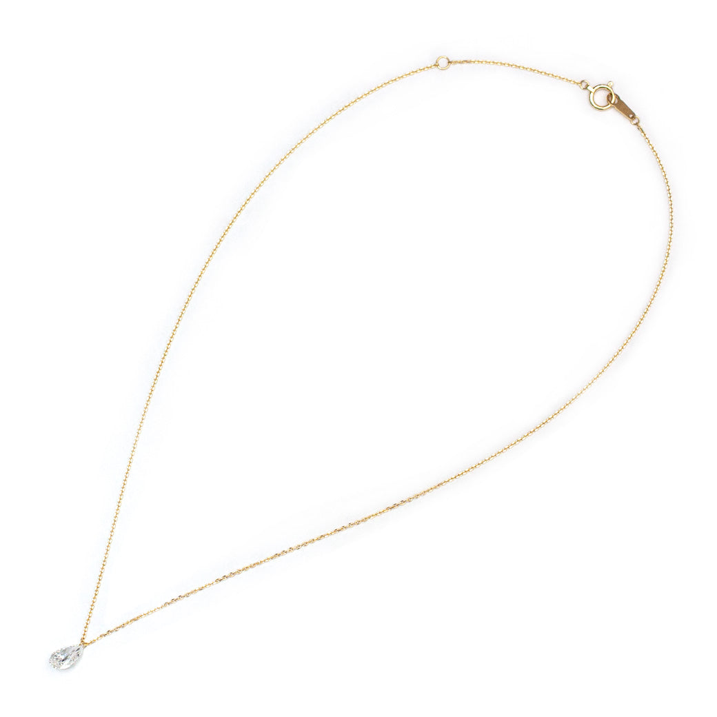 【ALTRO】Lior K18 ラボグロウンダイヤ レーザーホール ペアシェイプ 1.0ct  一粒 ネックレス　
