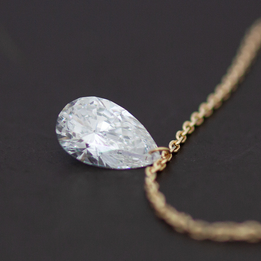 【ALTRO】Lior K18 ラボグロウンダイヤ レーザーホール ペアシェイプ 1.0ct  一粒 ネックレス　