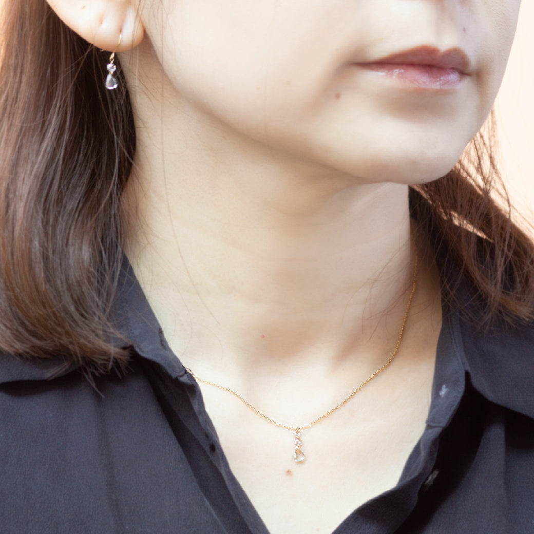 K18 ローズカット ダイヤモンドフックピアス 0.6ct P00231