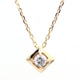 ～ mignon ～ ミニョン  K18  プチ ダイヤモンドネックレス Cube