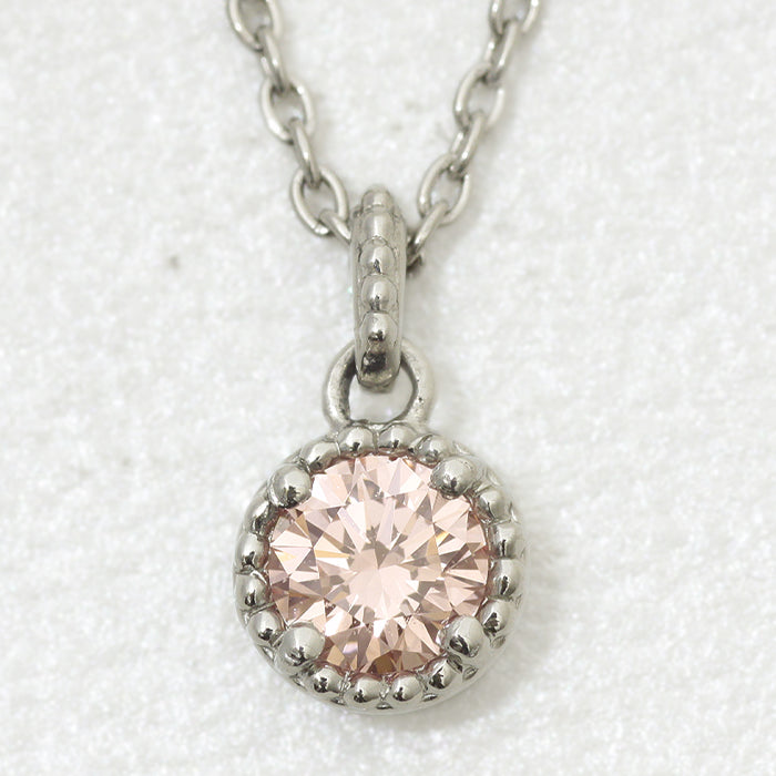 【ALTRO】プラチナ ラボグロウンダイヤ ピンクダイヤ 0.2ct 一粒 ダイヤ ネックレス