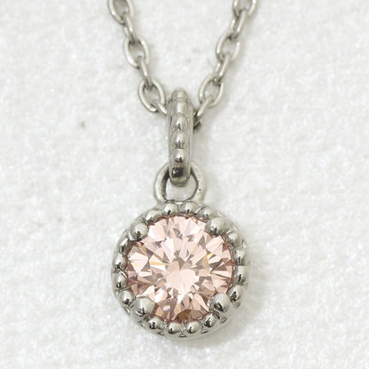 【ALTRO】プラチナ ラボグロウンダイヤ ピンクダイヤ 0.2ct 一粒 ダイヤ ネックレス