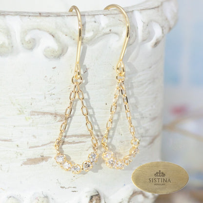 【Natural】K18 テンダイヤフックピアス 0.14　