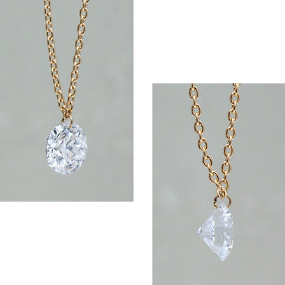【ALTRO】K18 ラボグロウンダイヤ 0.7ct  フレームレス 一粒 ダイヤ ネックレス