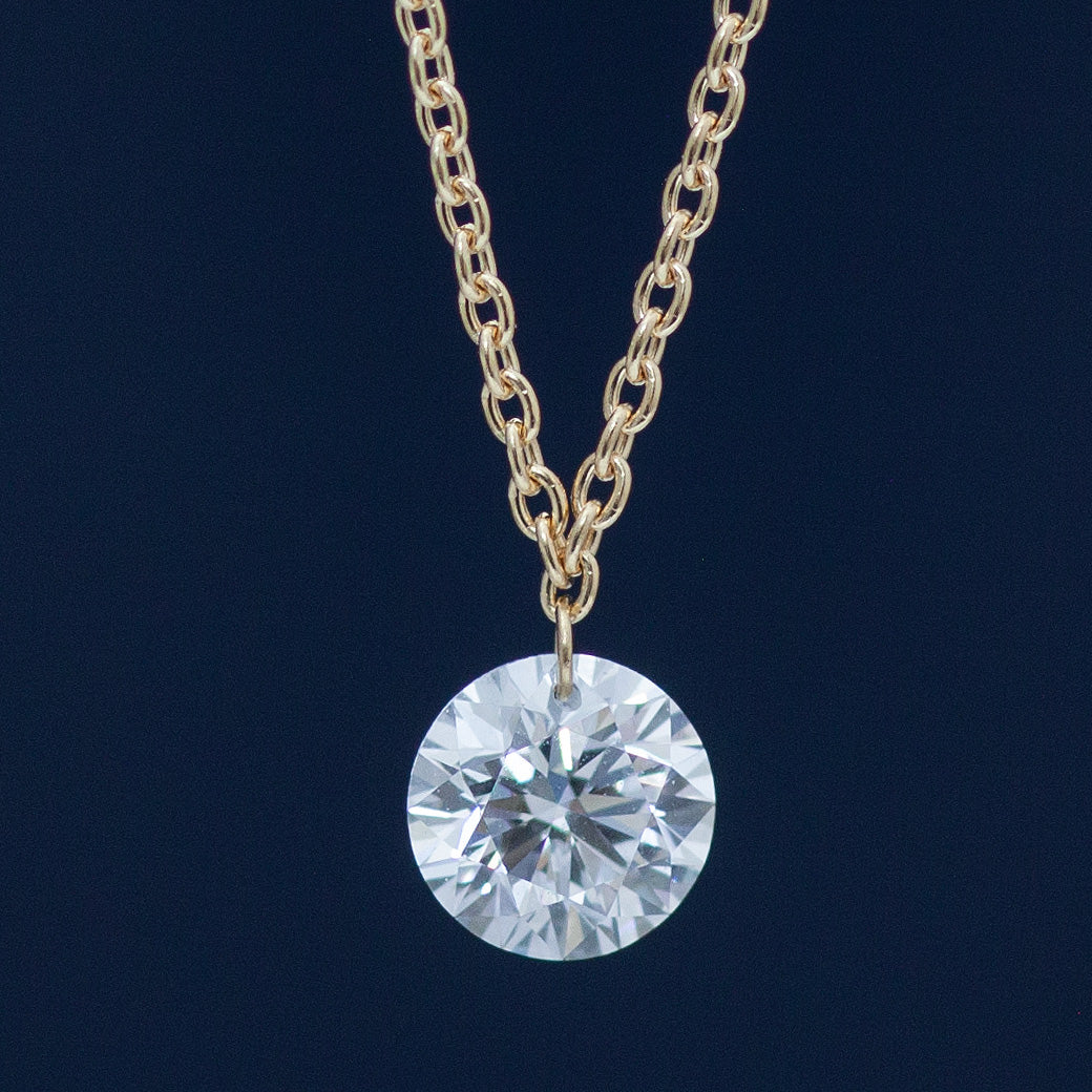 【ALTRO】K18 ラボグロウンダイヤ 0.5ct フレームレス 一粒 ダイヤ ネックレス　