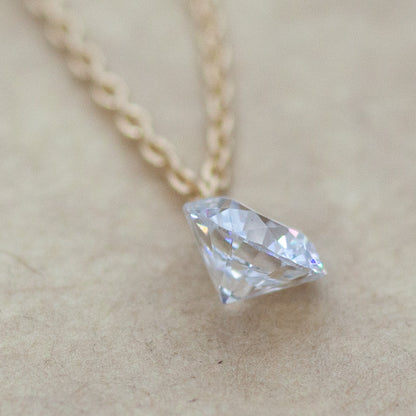 【ALTRO】K18 ラボグロウンダイヤ 0.5ct フレームレス 一粒 ダイヤ ネックレス　