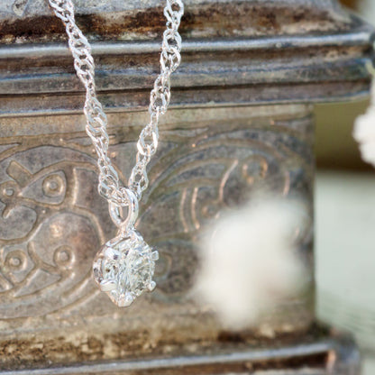 【LIMITED】【Natural】18ホワイトゴールド 0.1ct 一粒ダイヤモンドネックレス