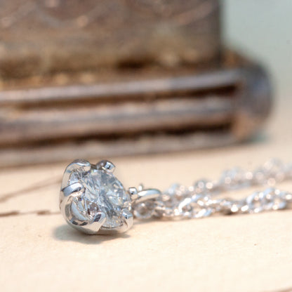 【LIMITED】【Natural】18ホワイトゴールド 0.1ct 一粒ダイヤモンドネックレス