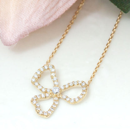 【Natural】K18 PT ダイヤモンドネックレス FIORE 0.22ct