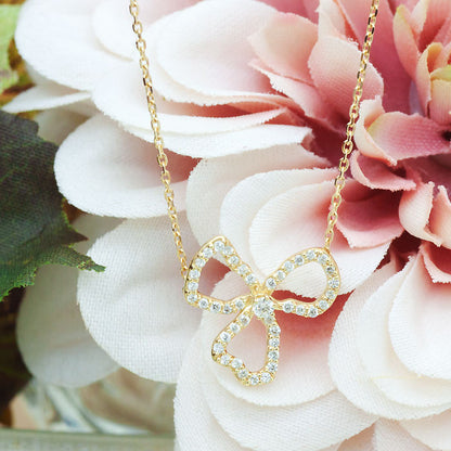【Natural】K18 PT ダイヤモンドネックレス FIORE 0.22ct