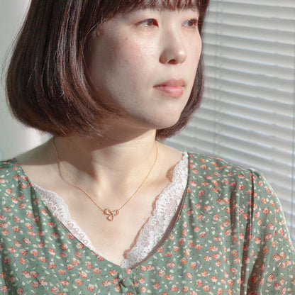 【Natural】K18 PT ダイヤモンドネックレス FIORE 0.22ct