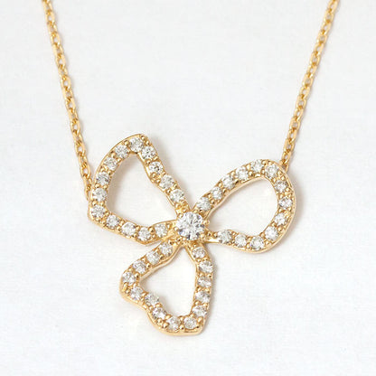 【Natural】K18 PT ダイヤモンドネックレス FIORE 0.22ct